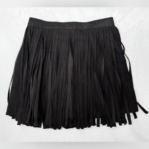BB Dakota Black Fringe Mini Skirt